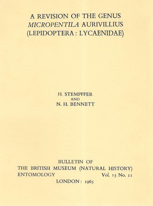 Stempffer, H.; Bennett, N.H. - A Revision of the genus <i>Micropentila</i> Aurivillius (Lepidoptera: Lycaenidae)