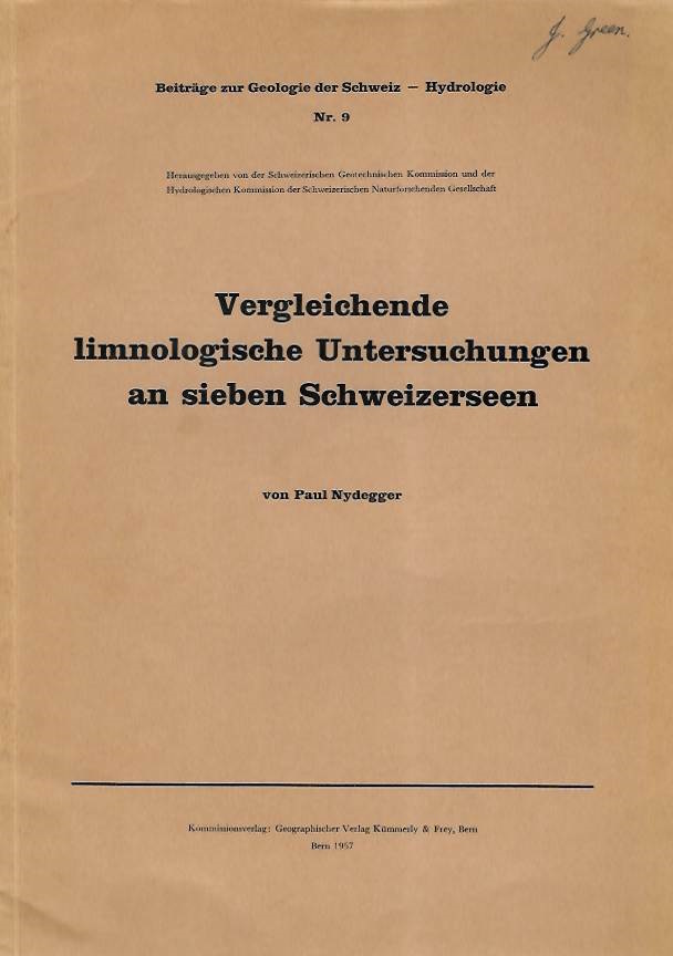 Nydegger, P. - Vergleichende limnologische Untersuchungen an sieben Schweizerseen