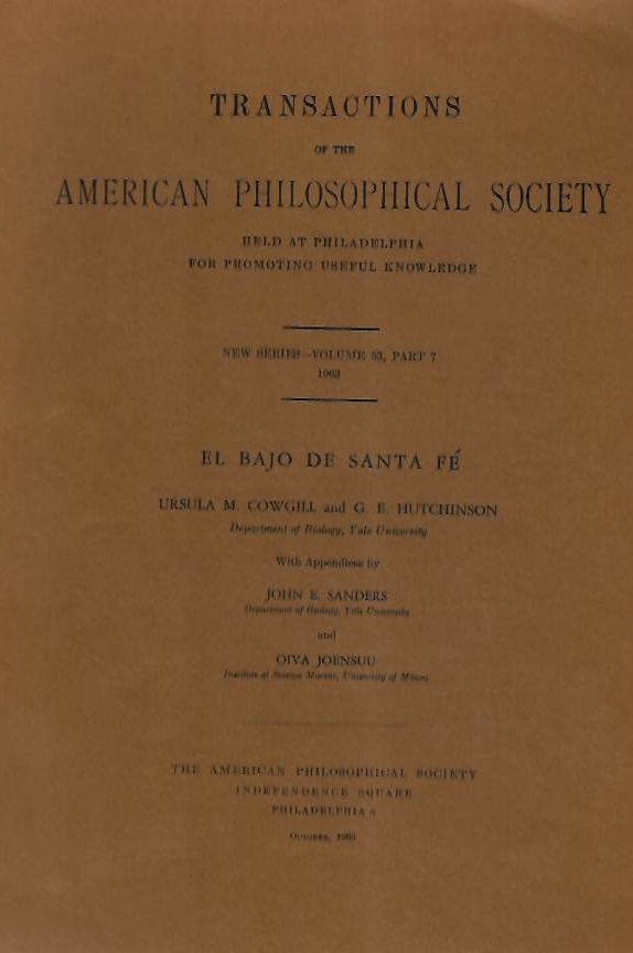 Cowgill, U.M.; Hutchinson, G.E.; Sanders, J.E.; Joensuu, O. - El Bajo de Santa F