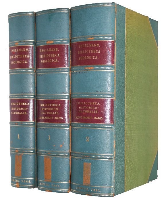Engelmann, W.; Carus, J.V. - Bibliotheca Historico-Naturalis. Verzeichniss der Bcher ber Naturgeschichte welche in Deutschland, Skandinavien, Holland, England, Frankreich, Italien, und Spanien in den Jahren 1700-1846 erschienen sind. Erster Band [continued as] Bibliotheca Zoologica