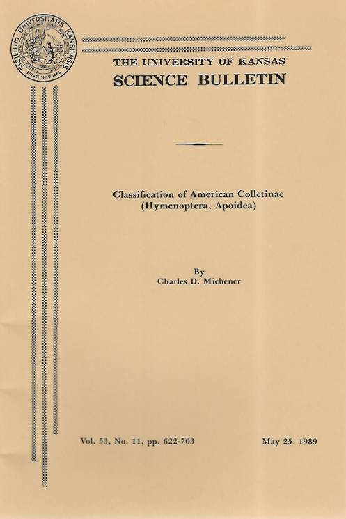 Michener, C.D. - Classification of American Colletinae (Hymenoptera, Apoidea)
