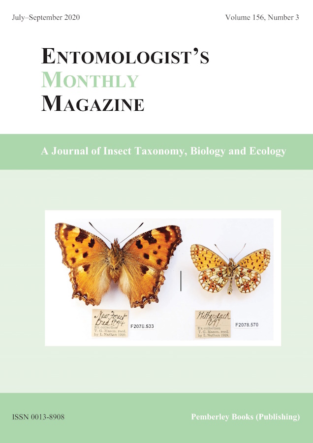  - Entomologist's Monthly Magazine Vol. 156 Part 3 (2020)