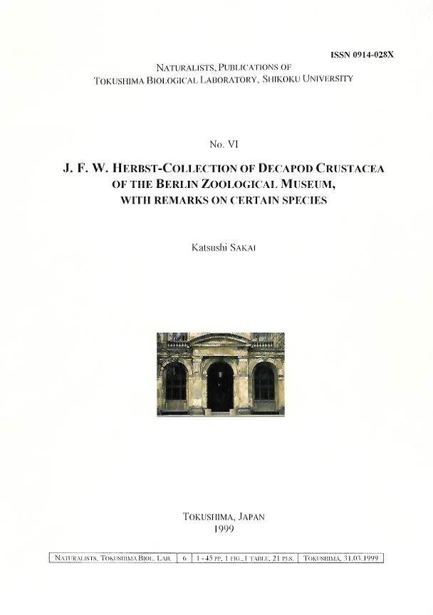 Sakai, K. - J.F.W. Herbst-collection of decapod Crustacea of the Berlin Zoological Museum, with remarks on certain species