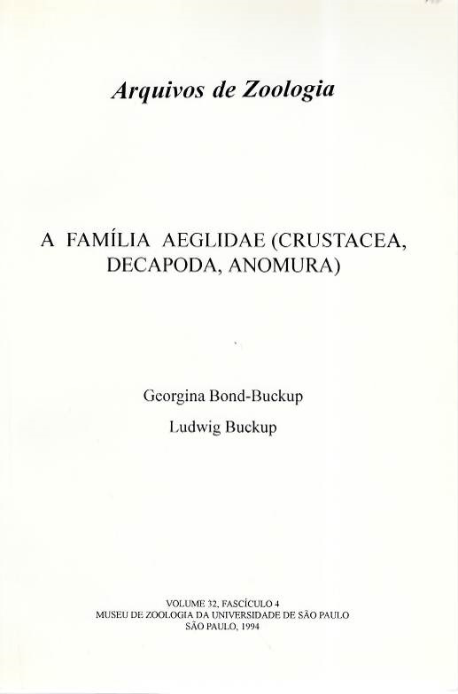 Bond-Buckup, G.; Buckup, L. - A Famlia Aeglidae (Crustacea, decapoda, Anomura)