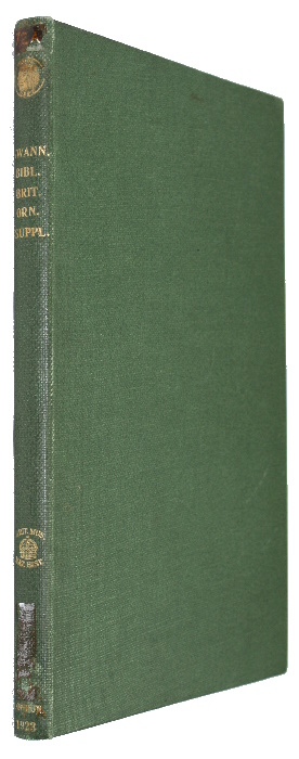 Swann, H.K. - A Bibliography of British Ornithology from the Earliest Times. Supplement. A Chronological List of British Birds