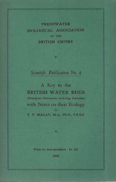 Macan, T.T. - Key to the British Water Bugs:  (Hemiptera-Heteroptera excluding Corixidae) with Notes on their Ecology