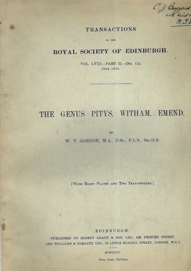 Gordon, W.T. - The Genus <i>Pitys</i>, Witham, Emend.