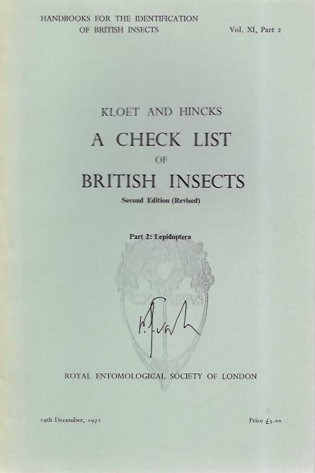 Kloet, G.S.; Hincks, W.D. - A Check List of British Insects. Part 2: Lepidoptera (Handbooks for the Identification of British Insects 11/2)