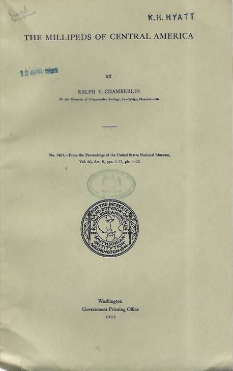 Chamberlin, R.V. - The Millipeds of Central America