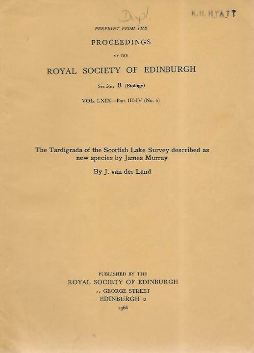 van der Land, J. - The Tardigrada of the Scottish Lake Survey described as new species by James Murray