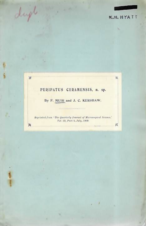 Muir, F.; Kershaw, J.C. - Peripatus ceranebsus, n. sp.