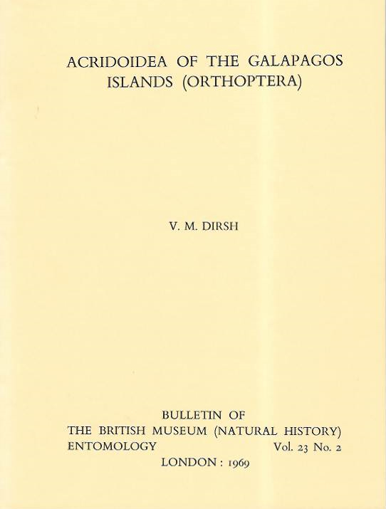 Dirsh, V.M. - Acridoidea of the Galapagos Islands (Orthoptera)