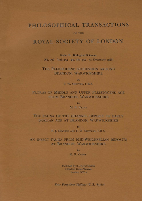 Shotton, F.W.; Kelly, M.R.; Osborne, P.J.; Coope, G.R. - The Pleistocene Succesion around Brandon, Warwickshire