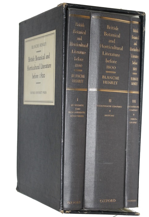 Henrey, B. - British Botanical and Horticultural Literature before 1800. 3 vols