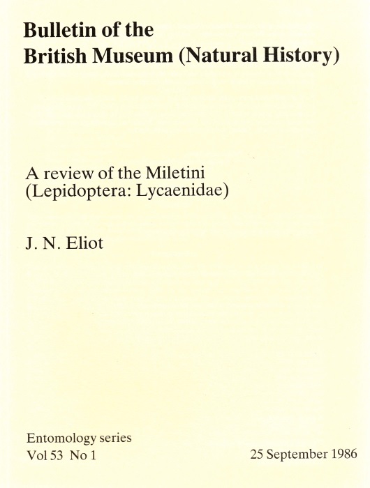 Eliot, J.N. - A review of the Miletini (Lepidoptera: Lycaenidae)
