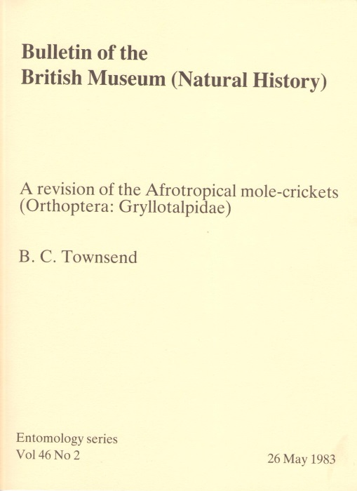 Townsend, B.C. - A revision of the Afrotropical mole-crickets (Orthoptera: Gryllotalpidae)