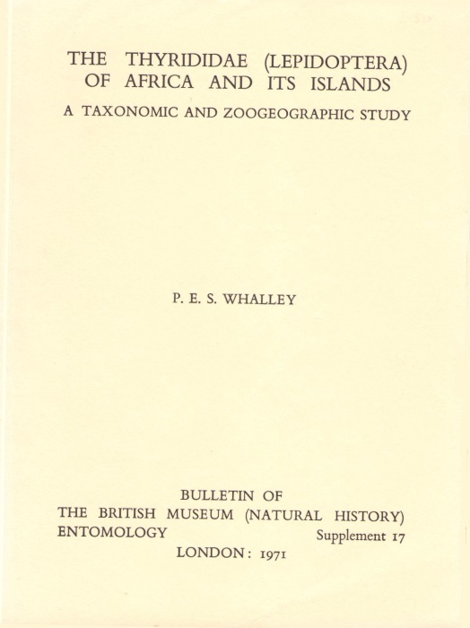 Whalley, P. - The Thyrididae (Lepidoptera) of Africa and its Islands: A taxonomic and zoogeographic study