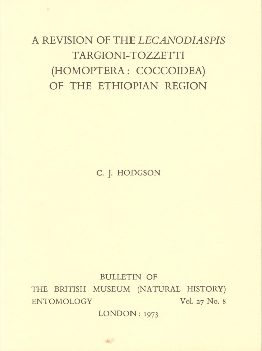 Hodgson C.J. - A Revision of the Lecanodiaspis Targioni-Tozzetti (Homoptera: Coccoidea) of the Ethiopian Region