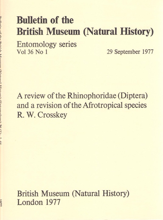 Crosskey, R.W. - A Review of the Rhinophoridae (Diptera) and a revision of the Afrotropical species
