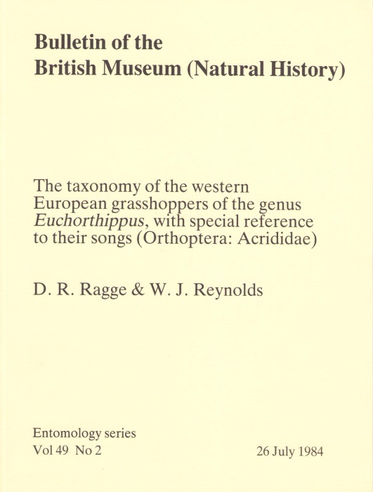Ragge, D.R.; Reynolds, W.J. - The Taxonomy of the western European Grasshoppers of the genus Euchorthippus, with special reference to their songs (Orthoptera: Acrididae)