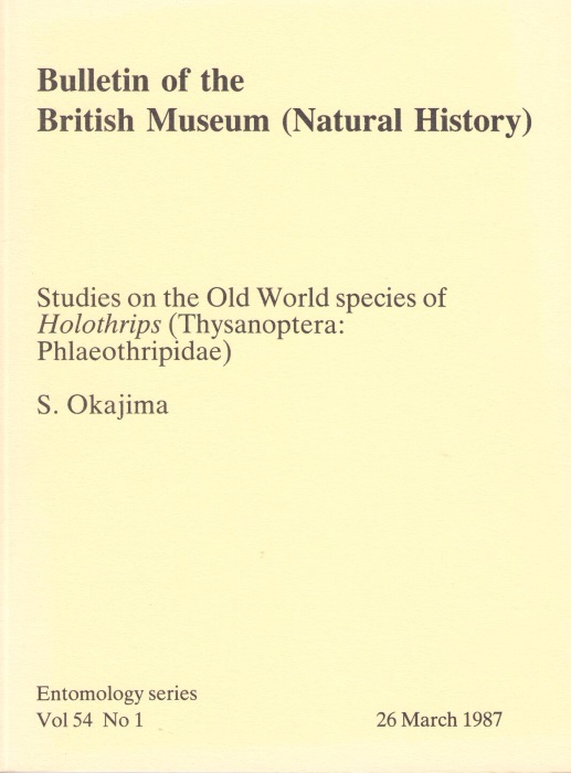 Okajima, S - Studies on the Old World species of Holothrips (Thysanoptera: Phlaeothripidae)