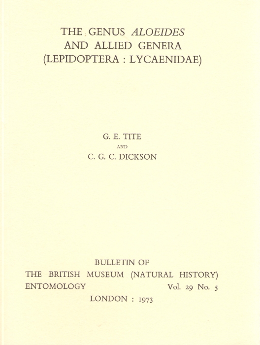 Tite, G.E.; Dickson, E.G.C. - The Genus Aloeides and Allied Genera (Lepidoptera: Lycaenidae)