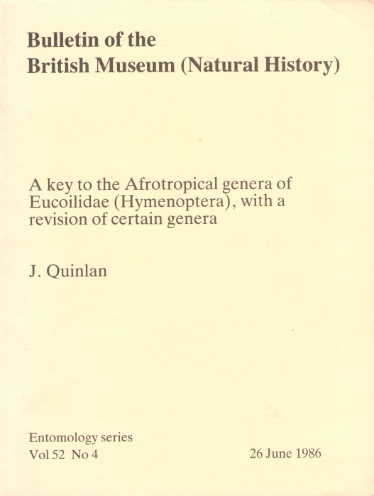 Quinlan, J. - A Key to the Afrotropical genera of Eucoilidae (Hymenoptera), with a revision of certain genera