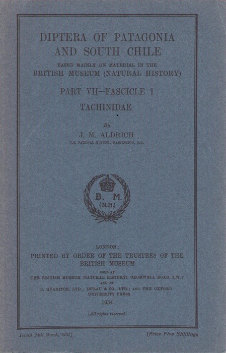 Aldrich, J.M. - Diptera of Patagonia and South Chile. Pt VII - Fasc. 1: Tachinidae