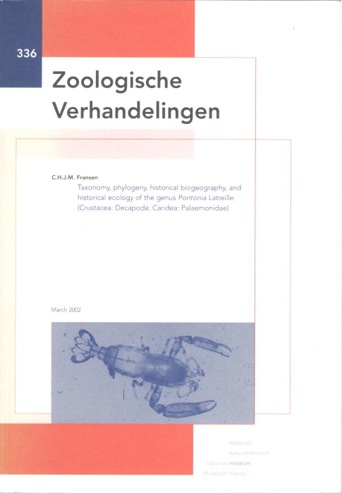 Fransen, C.H.J.M. - Taxonomy, Phylogeny, Historical Biogeography, and Historical Ecology of the genus Pontonia Latreille: (Crustacea: Decapoda: Caridea: Palaemonidae)