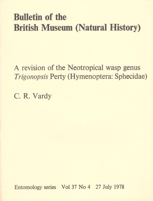 Vardy, C.R. - A Revision of the Neotropical wasp genus Trigonopsis Perty (Hymenoptera: Sphecidae)
