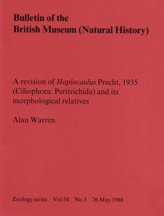 Warren, A. - A revision of Haplocaulus Precht, 1935 (Ciliophora: Peritrichida) and its morphological relatives