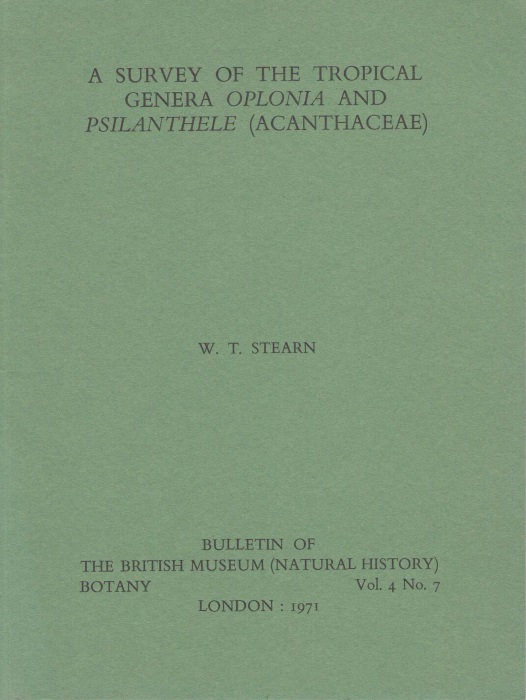 Stearn, W.T. - A Survey of the Tropical Genera Oplonia and Psilanthele (Acanthaceae)