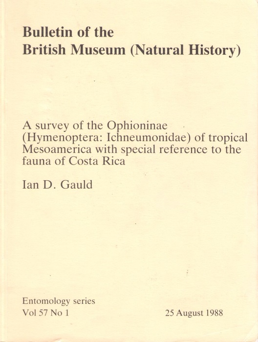 Gauld, I.D. - A survey of the Ophioninae (Hymenoptera: Ichneumonidae) of tropical Mesoamerica with special reference to the fauna of Costa Rica