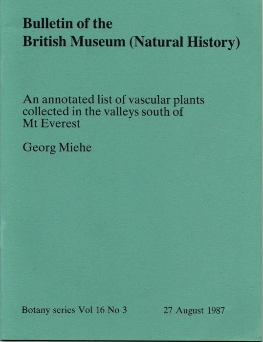 Miehe, G. - An annotated list of vascular plants collected in the valleys south of Mt EverestMt Everest