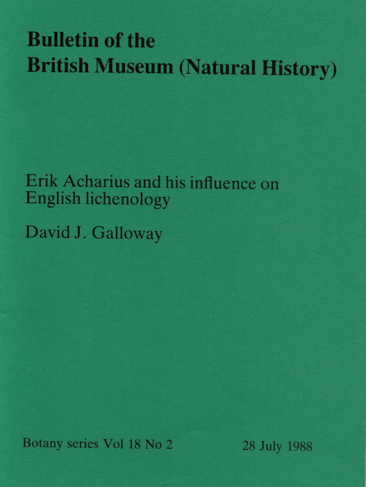 Galloway, D.J. - Erik Acharius and his influence on English lichenology