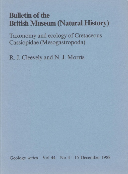 Cleevely, R.J.; Morris, N.J. - Taxonomy and ecology of Cretaceous Cassiopidae (Mesogastropoda)