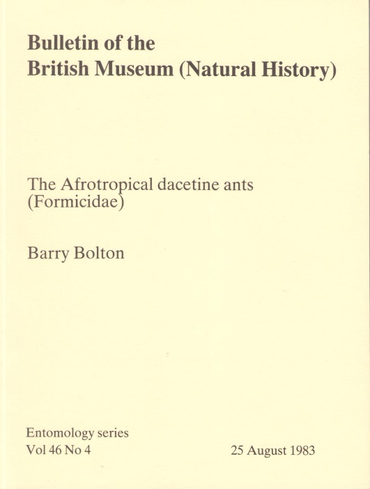 Bolton, B. - The Afrotropical Dacetine Ants (Formicidae)