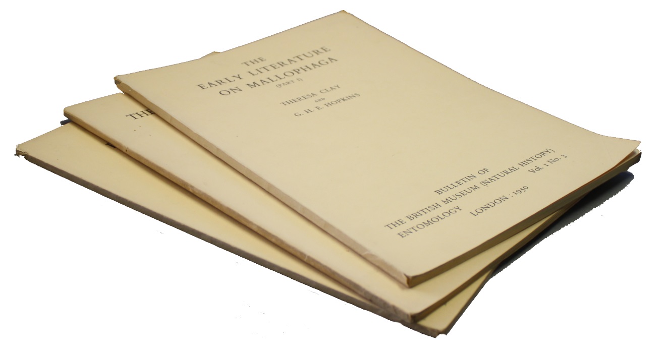 Clay, T.; Hopkins, G.H.E. - The Early Literature on Mallophaga. 3 parts
