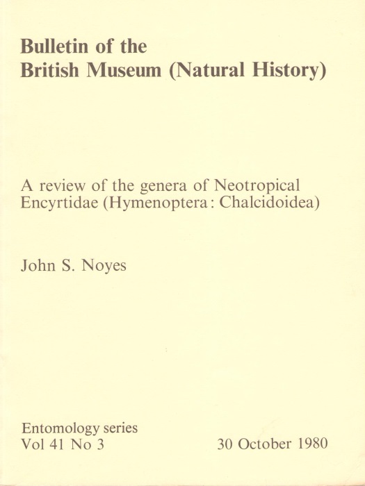 Noyes, J.S. - A Review of the genera of Neotropical Encyrtidae (Hymenoptera: Chalcidoidea)