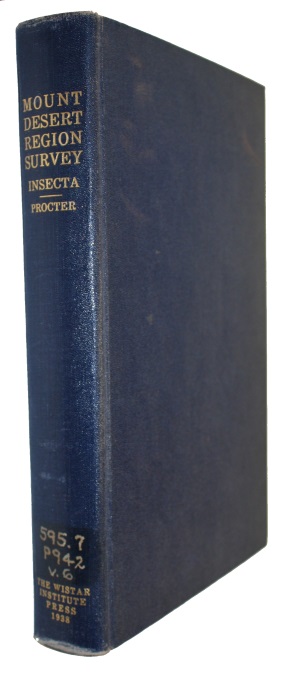 Procter, W. - Biological Survey of the Mount Desert Region part VI: The Insect Fauna, with References to methods of Capture, Food Plants, the Flora and other Biological Features