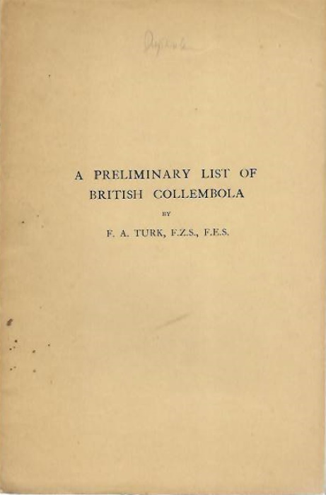 Turk, F.A. - A Preliminary List of British Collembola