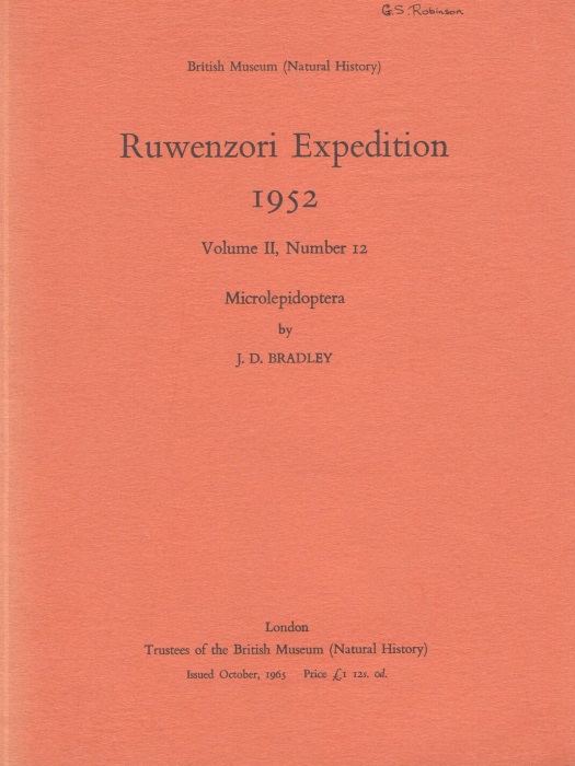 Bradley, J.D. - Ruwenzori Expedition 1952 Vol. II (12) Microlepidoptera