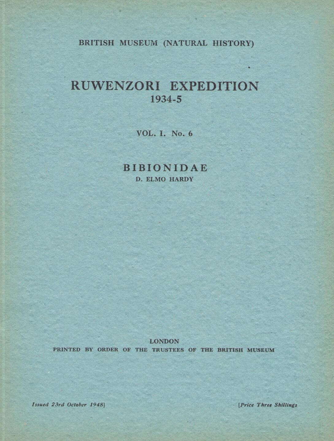 Hardy, D.E. - Ruwenzori Expedition 1934-1935 Vol.1 no.6 Bibionidae