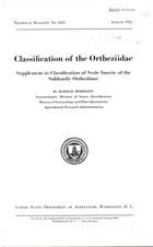 Classification of the Ortheziidae Supplement to Classification of Scale Insects of the Subfamily Ortheziinae