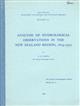 Analysis of Hydrological Observations in the New Zealand Region, 1874-1955