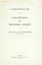 A Preliminary List of the Coleoptera of Windsor Forest