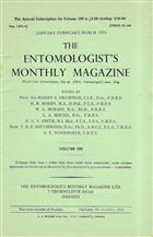 Entomologist's Monthly Magazine Vol. 109 (1973)