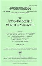 Entomologist's Monthly Magazine Vol. 139 (2003)