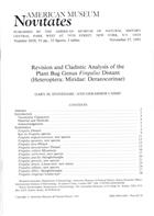 Revision and Cladistic Analysis of the Plant Bug Genus Fingulus Distant (Heteroptera: Miridae: Deraeocorinae)