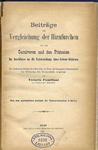 Beiträge zur Vergleichen der Hirnfurchen bei den Carnivoren und Primaten